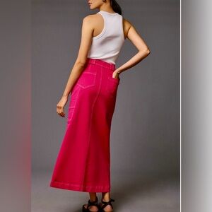 Anthropologie’s Pilcro Fuchsia Maxi Skirt with Front Slit